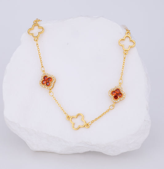 Pulsera Luxury Trébol Red VCP47
