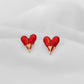 Set Cadena y Aretes en Baño de Oro Corazon goteado CR04
