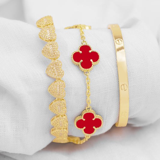 Juego Pulsera árabe, Corazón full diamond, Carti€R PBA05
