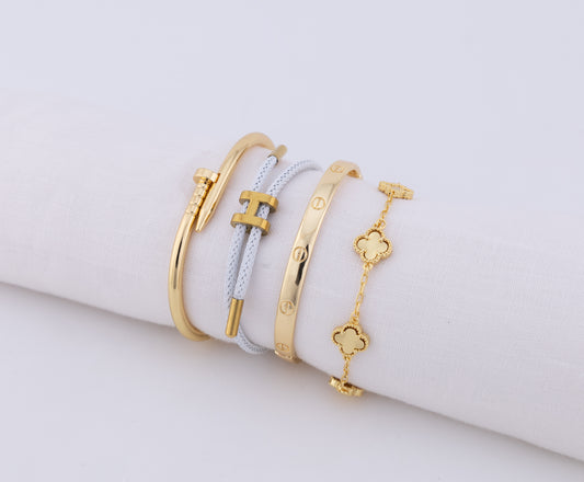 Pulsera Arabe Her Gold Trebol PBA47