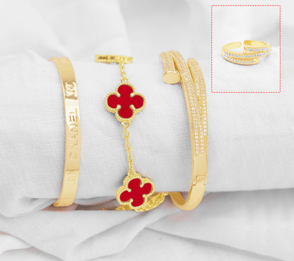 Pulsera árabes con anillo, carti€R y ch@nel PBA08