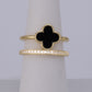 Anillo Trébol Noir Doble Banda VCAP54