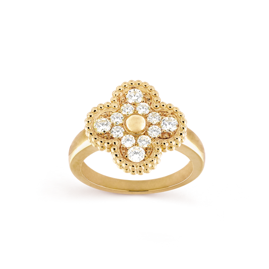Anillo Trebol Full Diamond VCAN21