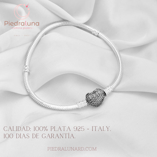 Pulsera Corazón con circonitas PP04  + Kit de limpieza