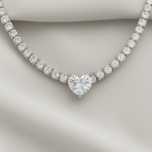 Collar corazon transparente CPP46 (CIRCONITA EUROPEA REDONDA)