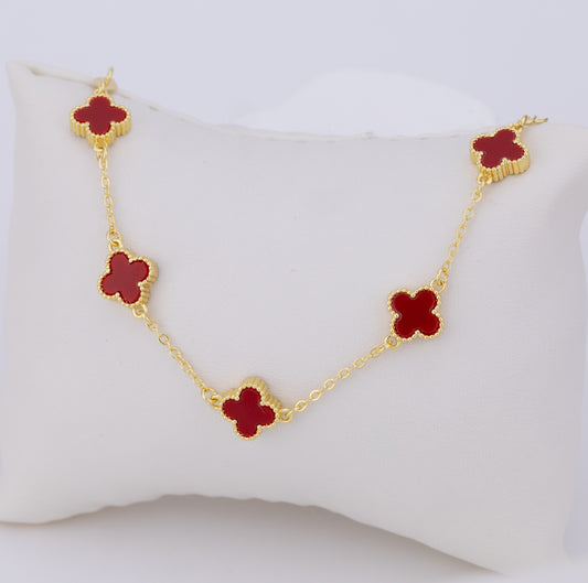 Pulsera Mini Trebol Rojo VCP30