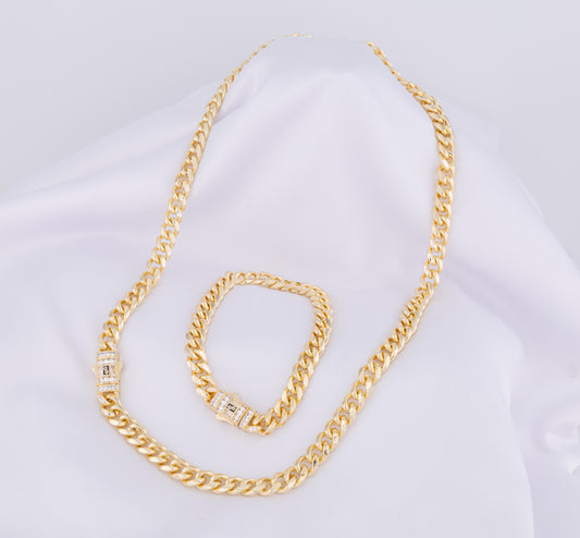 Kit Cadena 55 CM y Pulsera 21 Cm K2MONBAG9M55PLA