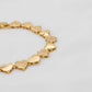 Pulsera en Baño de oro Corazones con Circonitas PB13