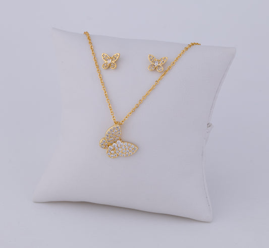 Set de Aretes y Cadena Mariposa de Río LATSE91