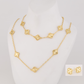 Set de Collar con aretes y Pulsera Dorados con Tréboles (medianos) Dorado Troquelado VCAP28