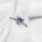 Anillo corazón circonita Morado elevado AP31