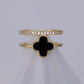 Anillo Trébol Noir Doble Banda VCAP54