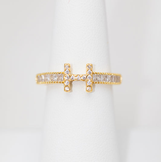 Anillo H3rmes diamantado full  BA28