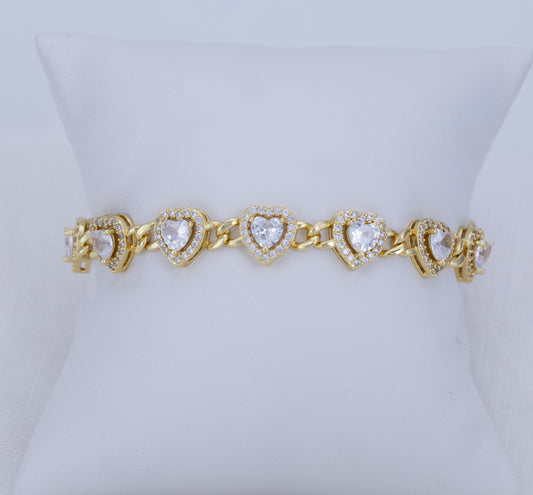 Pulsera De Corazon Full Circonitas PB62