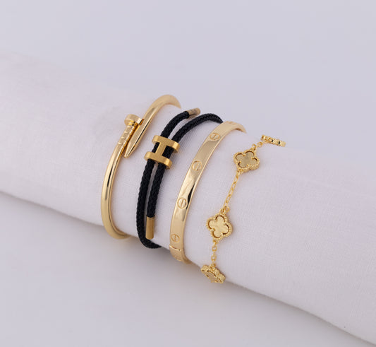 Pulsera Arabe Her Gold Trebol PBA47