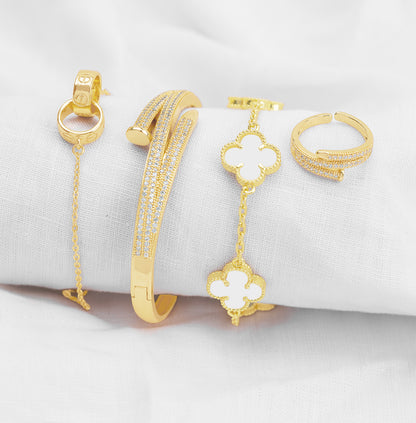 Juego Pulsera Arabe Rígida carti€R, v@n cl€€F y Anillo PBA13