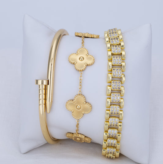 Set Trébol Dorado y Pulsera Presidencial PBA80