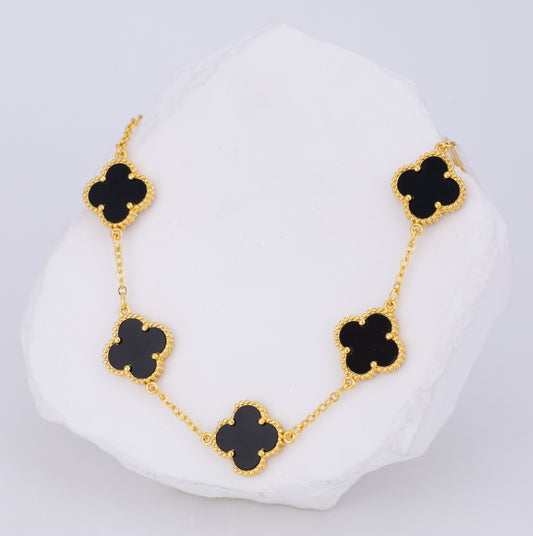 Pulsera oro laminado Negra Lisa XL VCP13