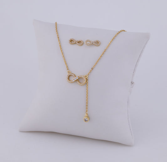 Set de Aretes y Cadena Infinito Mini Luxury LATSE105