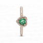 Anillo Elegancia Verde Y Rosa APL16