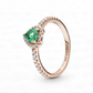 Anillo Elegancia Verde Y Rosa APL16