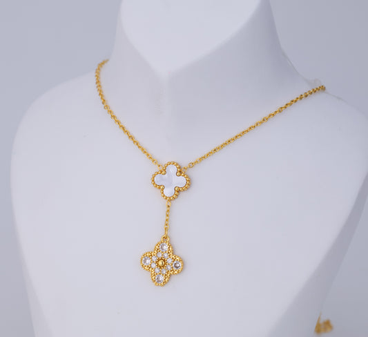 Cadena Trébol Dual Nácar VCAD27