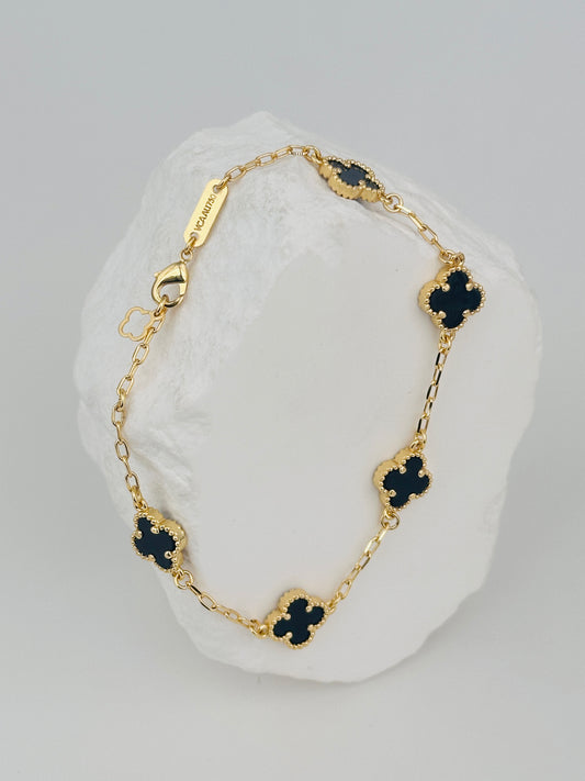 Pulsera Trebol Mediano Negra VCP39