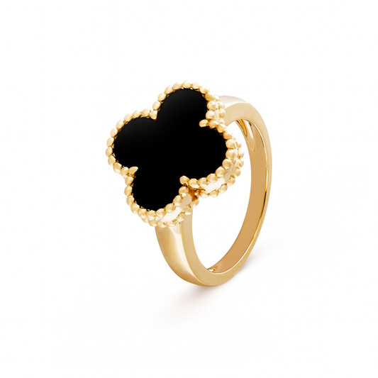 Anillo Trebol Negro VCAN19