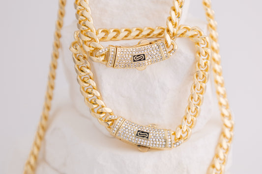 Pulsera Baño De Oro Cubana Unisex MONLA9M-CUB