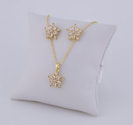 Set de Aretes y Cadena Nieve de Amor LATSE106