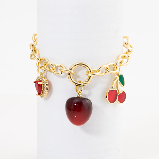 Pulsera cherry corazón  PB22