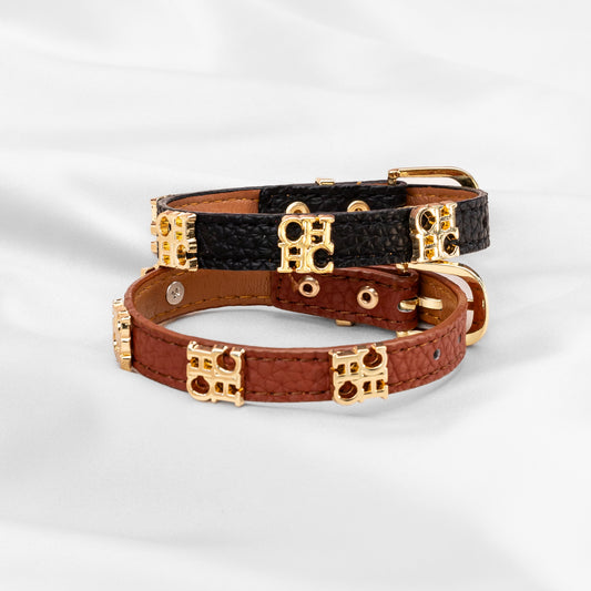 Pulsera Ajustable  Leather Color Negro PCH1