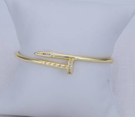 Pulsera Titanium Golde Con Circonita PB48