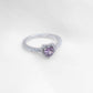 Anillo corazón circonita Morado elevado AP31