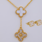 Set de Collar Blanco, Circonita y Aretes Blanco pequeños VCAP32