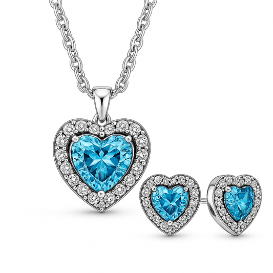 Set Corazón Azul Claro CPP48