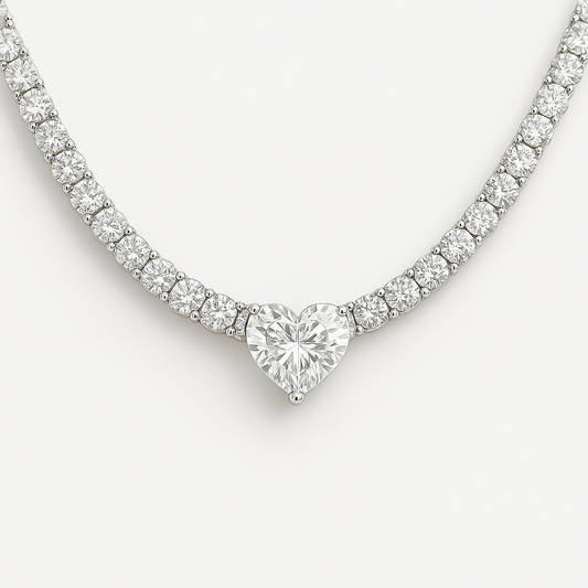 Collar corazon transparente CPP46 (CIRCONITA EUROPEA REDONDA)