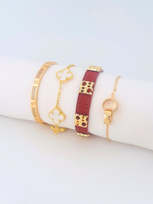 Juego Pulsera Arabe Ch café +vn blanc PBA34