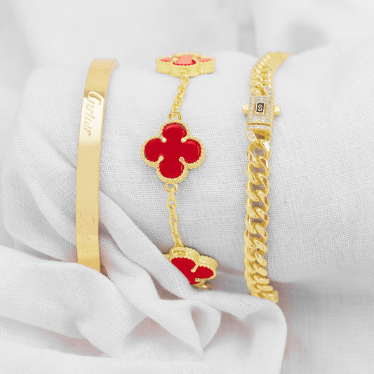 Juego Pulsera Rígida carti€R , mon@co y v@n cl€€F PBA12