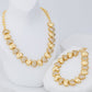 Set Pulsera y Cadena Corazones Liso y Circonitas LATSE-38