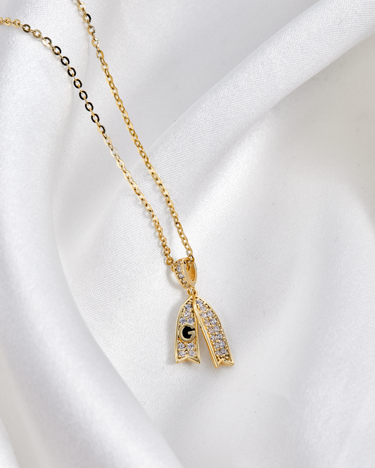 Cadena baño de oro cintilla en circonitas con la letra G CG02
