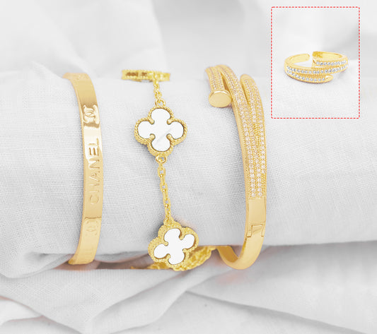 Pulsera árabes con anillo, carti€R y ch@nel PBA08