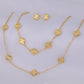 Set de Collar con aretes y Pulsera Dorados con Tréboles (medianos) Dorado Troquelado VCAP28