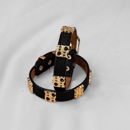 Pulsera Ajustable  Leather Color Negro PCH1
