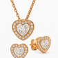 Set Cadena y aretes Corazon Gold rose CPP34