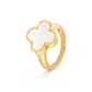 Anillo V@n Cl€€f Blanco Nacar Liso clásico VCAN16