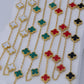 Sets (son 3 sets cada uno con cadena y pulsera ) Trébol Multicolor, Negro, Verde, Rojo y Blanco VCAP58