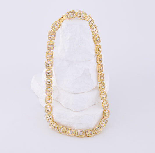 Set Pulsera y Cadena Eslabones Cuadrados LATSE-35