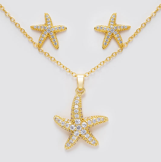 Set Collar Y Aretes Estrella de Mar LATSE54
