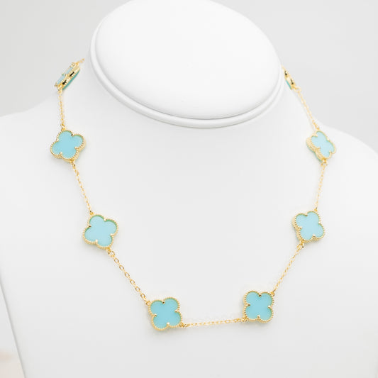 Set Azul Celeste Arete, Pulsera y Cadena VCAP20